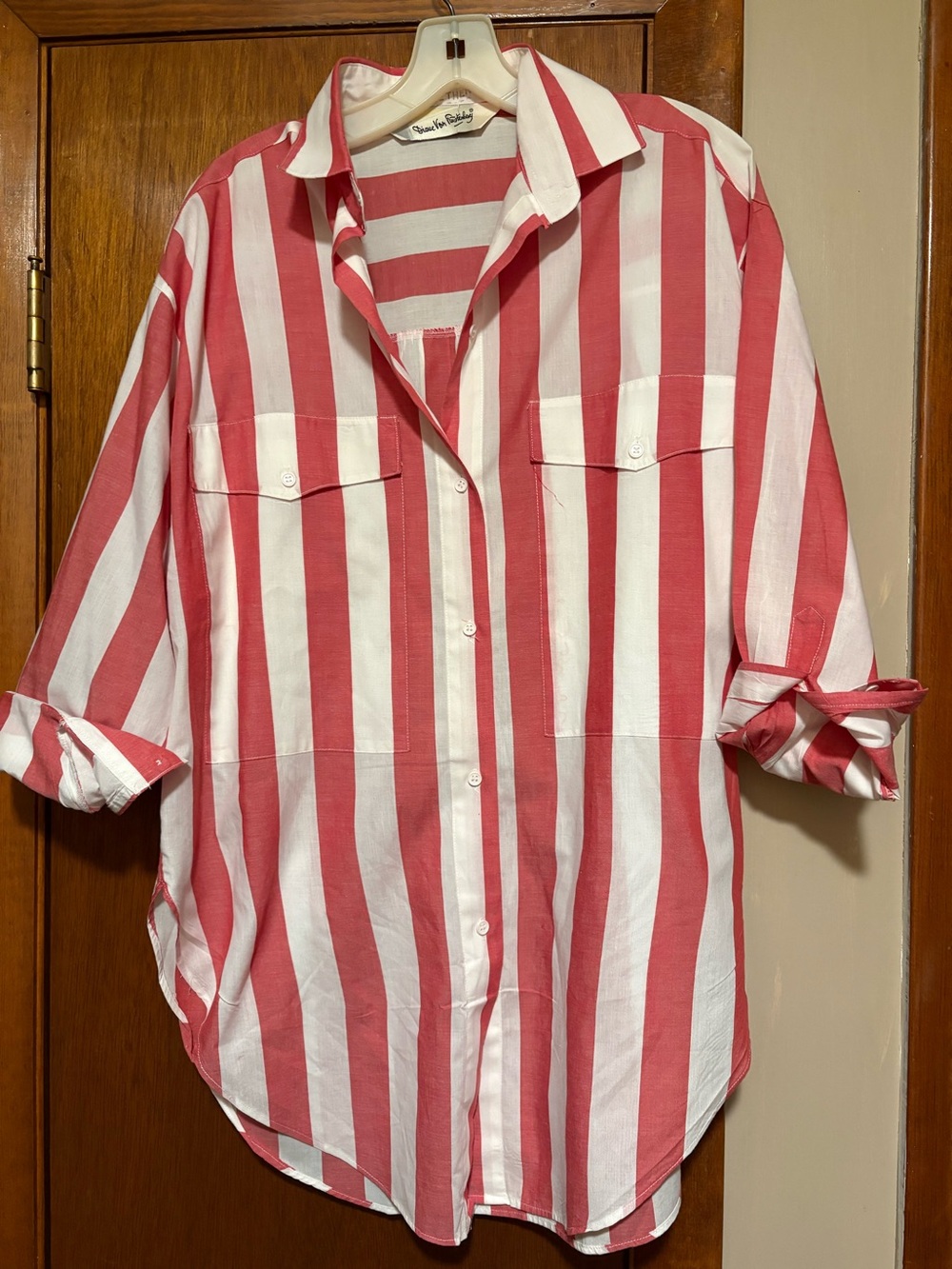 Vintage Dianne Von Furstenberg Striped Oversized Shirt Blouse M